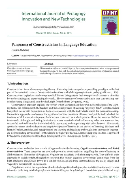 Constructivism In Language Education Pdf Constructivism In Language Education Pdf