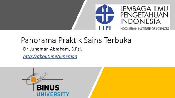 Panorama Praktik Sains Terbuka