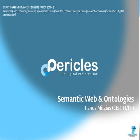 PERICLES workshop (London 15 October 2015) - Semantic Web & Ontologies