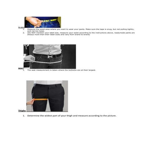 Pants measurment | PDF