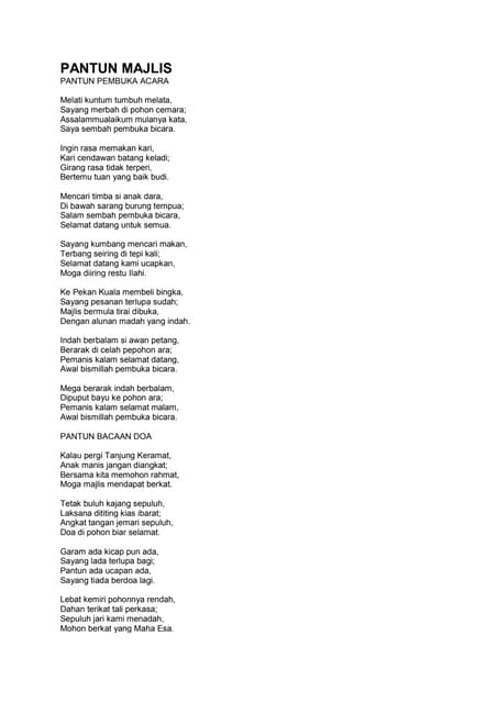 Koleksi pantun majlis