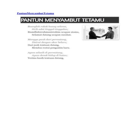 Pantun menyambut tetamu