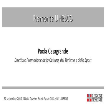 PAOLA CASAGRANDE | Piemonte UNESCO | Settembre 2019