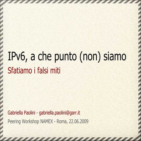 Peering Workshop Namex09 IPv6 | PPT