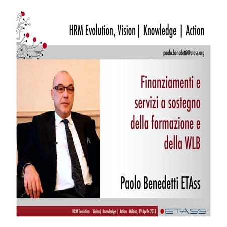 Paolo benedetti ETAss  Finanziamenti alla formazione continua 19 aprile 2013