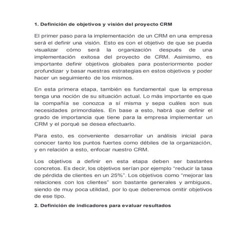 Paosos para implementacion crm