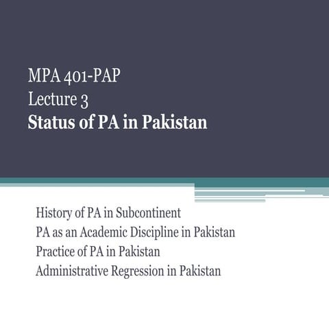History of public administration in pakistan