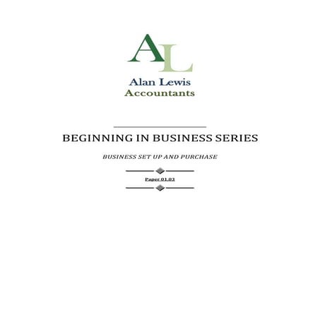 Business Set-up and Purchase