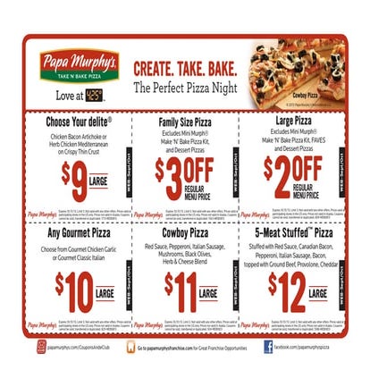 Papa Murphy's Take 'N' Bake Pizza - Anderson - Menu & Hours