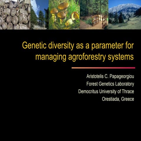 Genetic diversity as a parameter for managing agroforestry systems