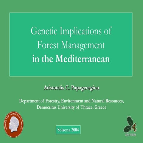 Genetic implications of forest management in the Mediterranean