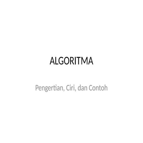 Algoritma & Pemrograman | PPTX
