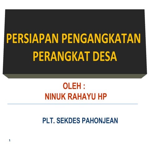 Paparan kesiapan pengisian perangkat desa