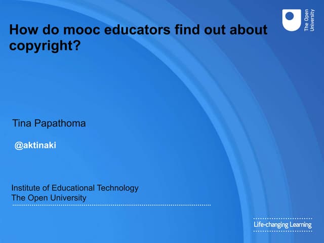 How do mooc educators find out about copyright? 
