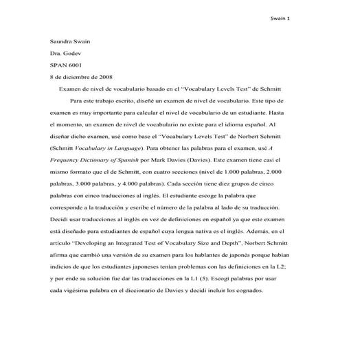 Vocabulary level test