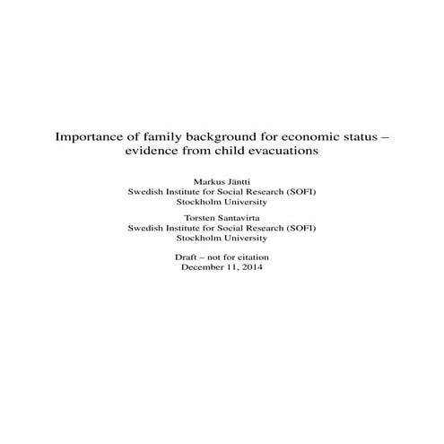 Importance of family background for economic status – evidence from child eva...