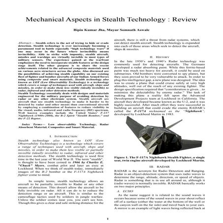 Mechanical Aspects in Stealth Technology
