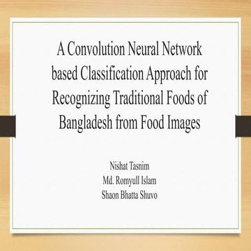 A Review on Food Classification using Convolutional Neural Networks | PDF
