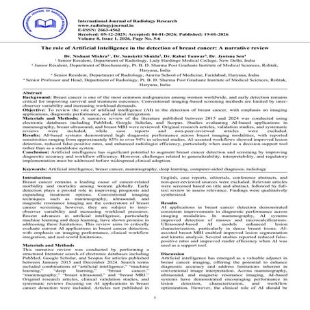 Advances in AI-driven Image Recognition for Early Detection of Cancer | PDF