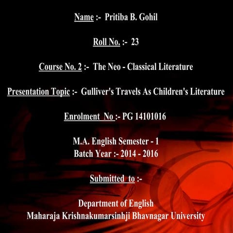 Gulliver's Travels As Children's Literature