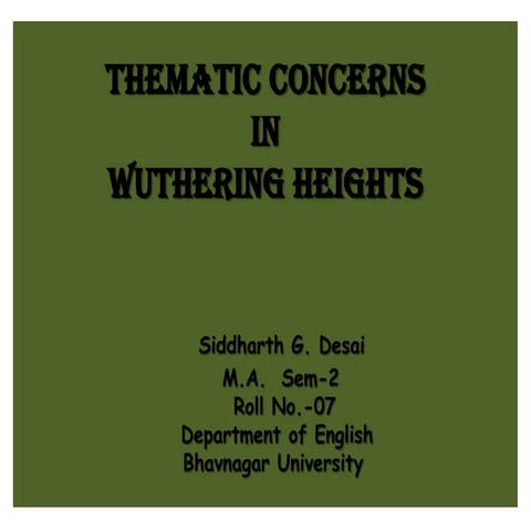Thematic concernsinWuthering Heights