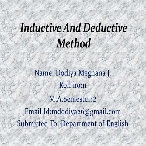 Inductive and Deductive Method
