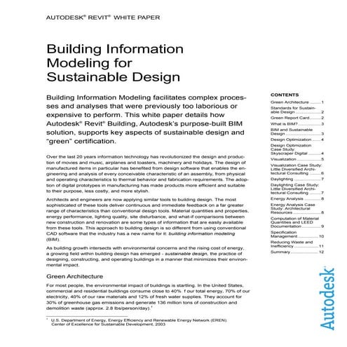BIM for substainable design-white paper