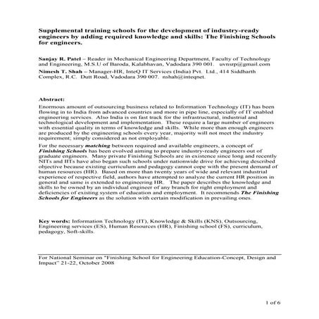 Paper   finishing schools for engineers