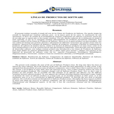 LÍNEAS DE PRODUCTOS DE SOFTWARE