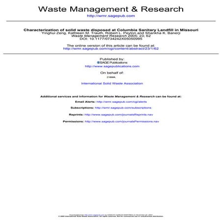 P A P E R 05 2005  Characterization Of  S O L I D  W A S T E Disposed At  Col...