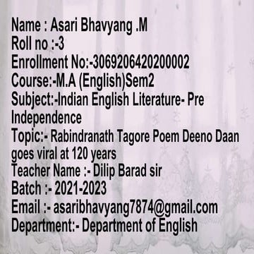 Rabindranath Tagore Poem Deeno Daan Goes Viral At 120 Years