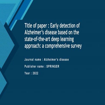 Alzheimer's disease classification using Deep learning Neural a Network ...