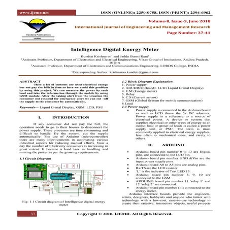 Intelligence Digital Energy Meter