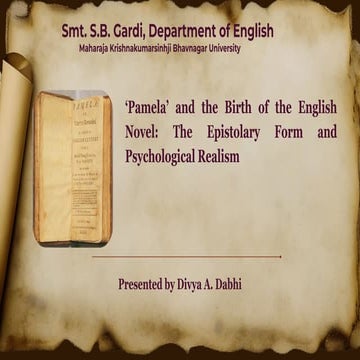 Pamela and the Birth of the English Novel: Epistolary Form and ...