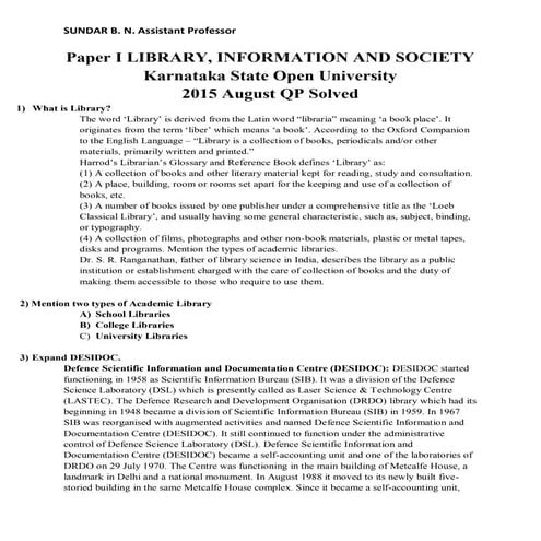Library, Information and Society