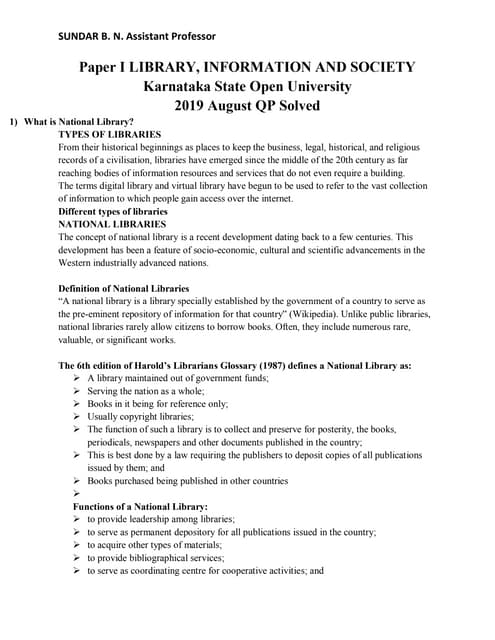 Library, Information and Society