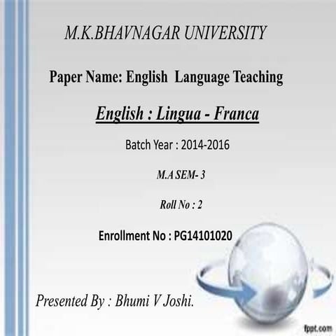 English : Lingua - Franca