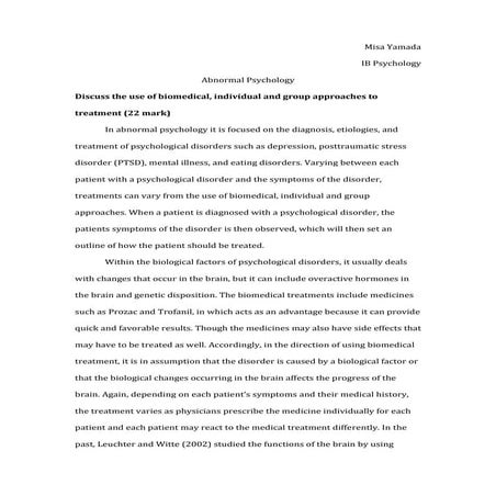 Paper 1 abnormal psych