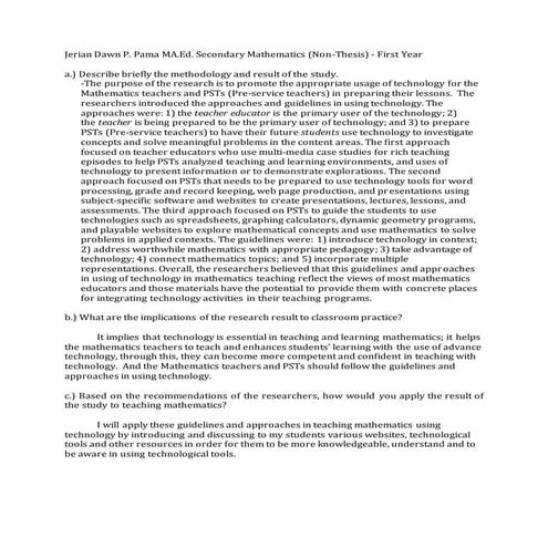 Technology and mathematics | PPTX