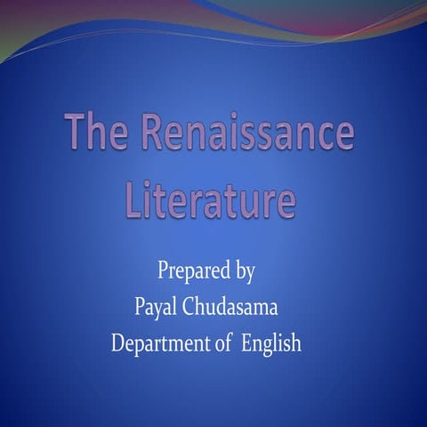 Paper 1 renaissance literature