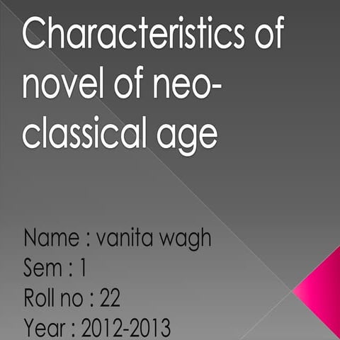 The Neo classical Literature | PPTX