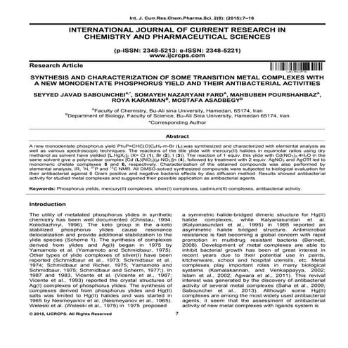 SYNTHESIS AND CHARACTERIZATION OF SOME TRANSITION METAL COMPLEXES WITH A NEW ...