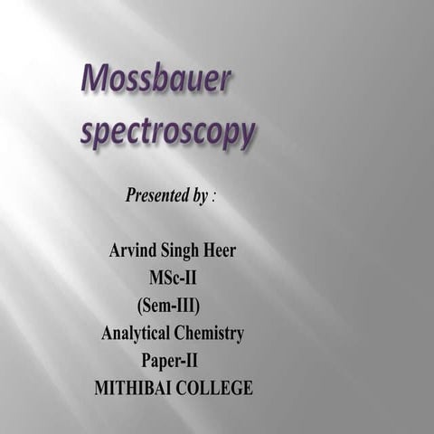 Mossbauer spectroscopy