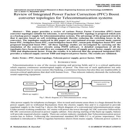 Review of Integrated Power Factor Correction (PFC) Boost converter topologies...