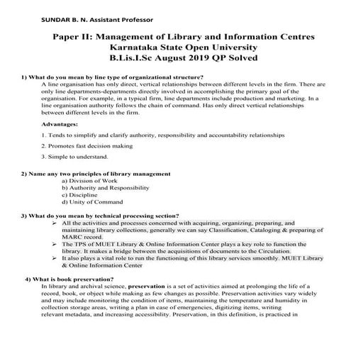 Management of Library and information Centres