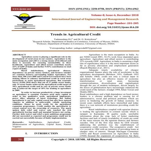 Trends in Agricultural Credit