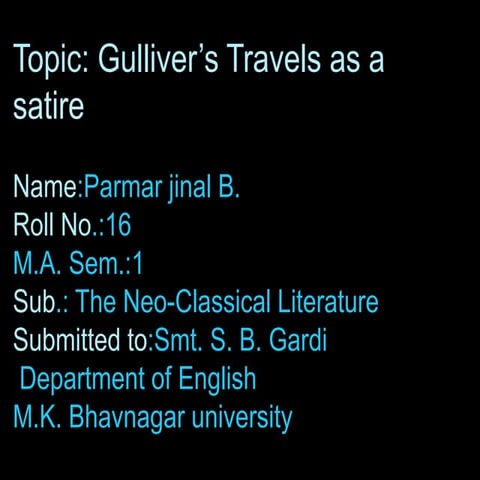 Gulliver's Travels as a satire