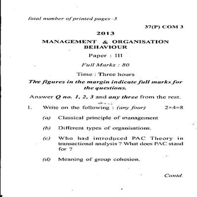 Previous year Question paper For Guahati University 