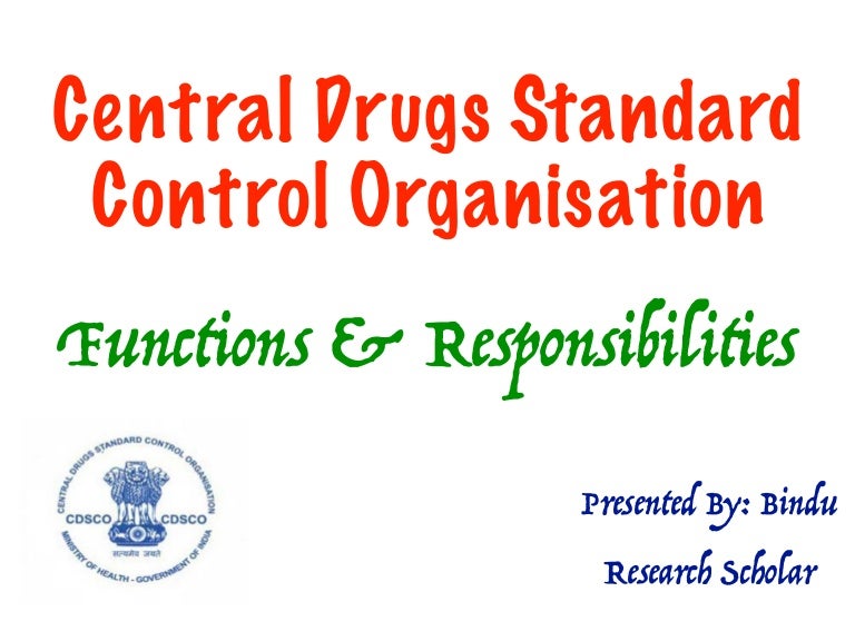 CDSCO Functions & Responsibilities