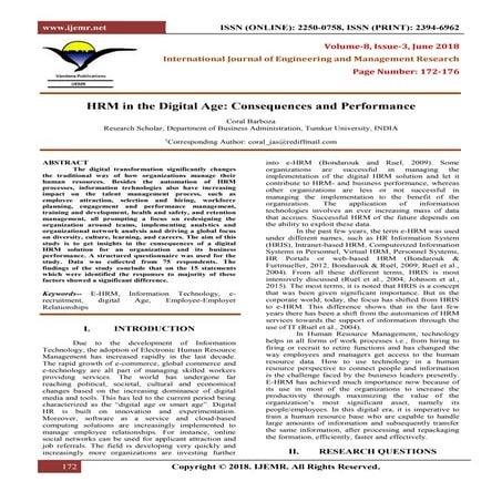 HRM in the Digital Age: Consequences and Performance | PDF